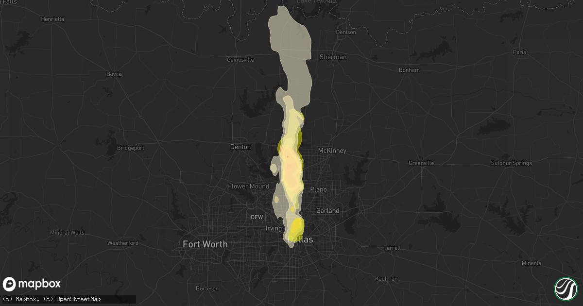Hail map in Frisco, TX on September 24, 2024
