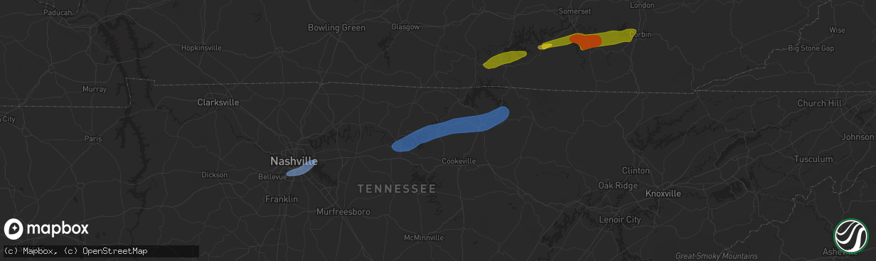 Hail map in Gainesboro, TN on September 24, 2024