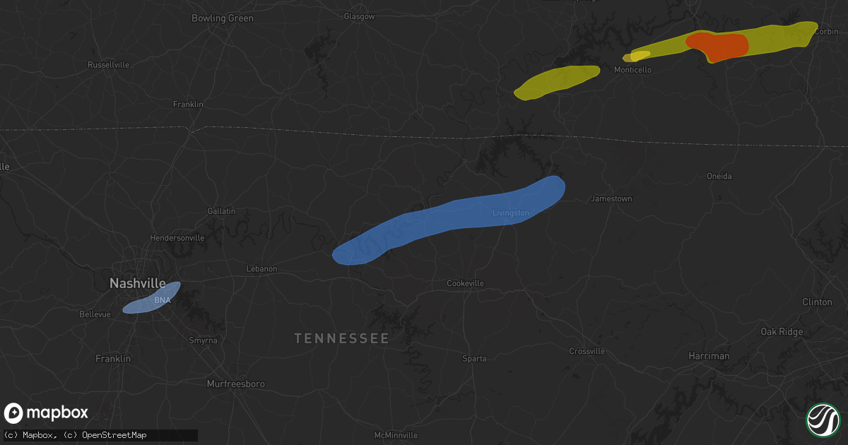 Hail map in Gainesboro, TN on September 24, 2024