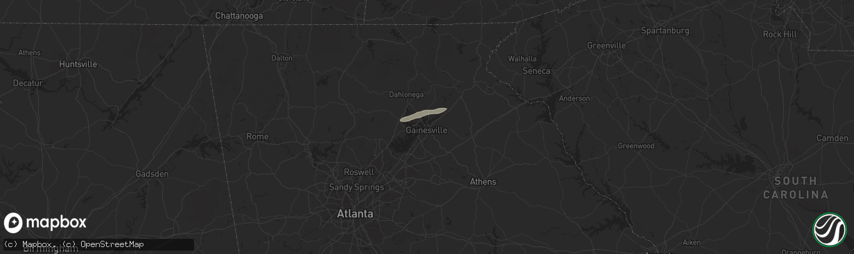 Hail map in Gainesville, GA on September 24, 2024