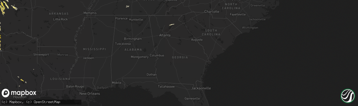 Hail map in Georgia on September 24, 2024