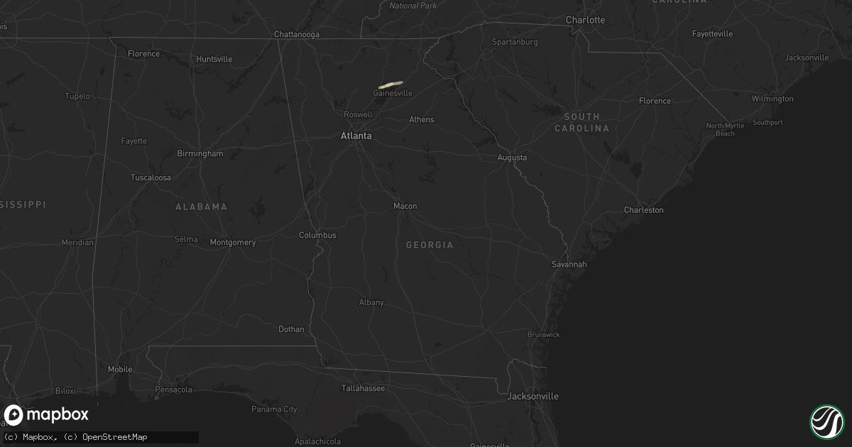 Hail map in Georgia on September 24, 2024