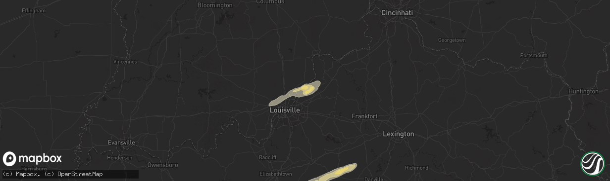 Hail map in Goshen, KY on September 24, 2024