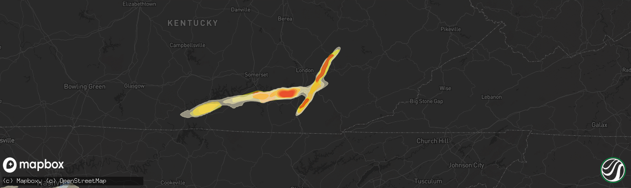 Hail map in Gray, KY on September 24, 2024