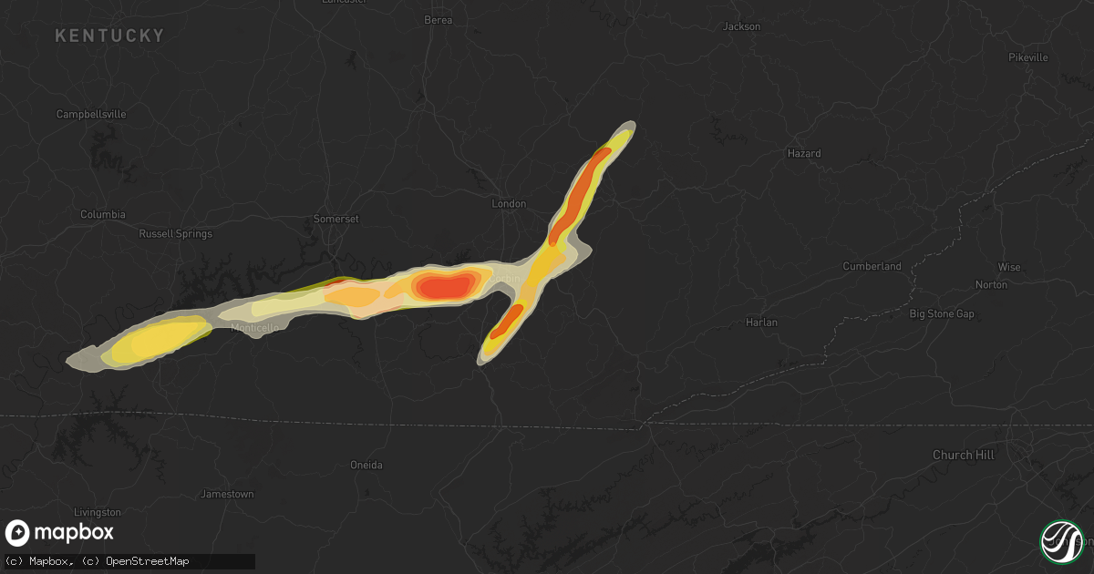 Hail map in Gray, KY on September 24, 2024