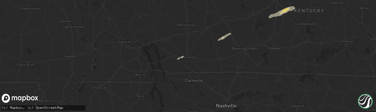 Hail map in Hopkinsville, KY on September 24, 2024