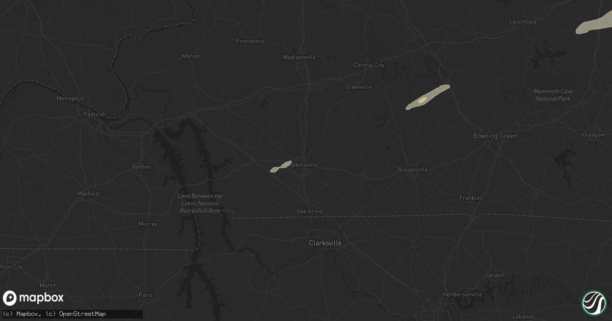 Hail map in Hopkinsville, KY on September 24, 2024