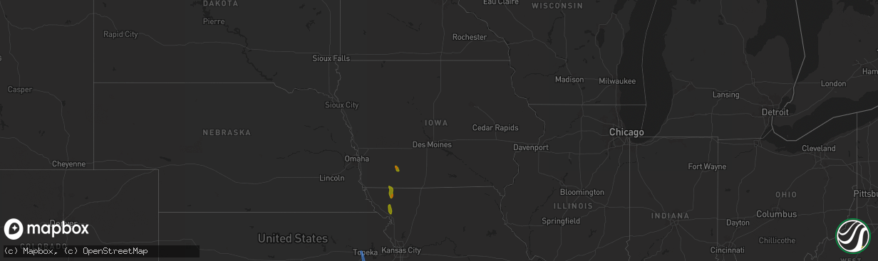 Hail map in Iowa on September 24, 2024