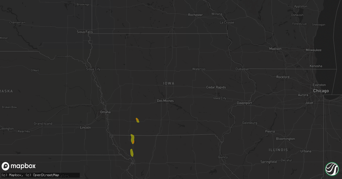 Hail map in Iowa on September 24, 2024