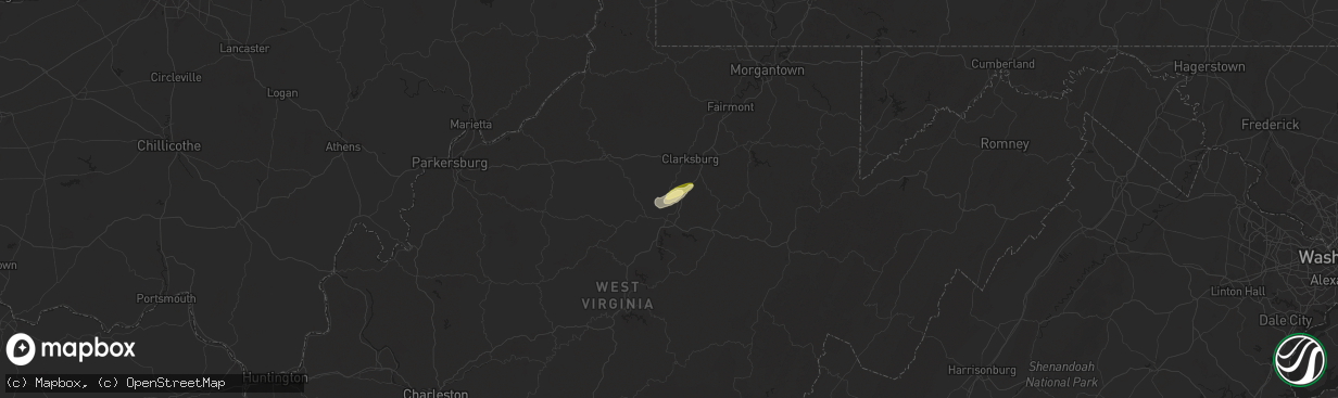 Hail map in Jane Lew, WV on September 24, 2024