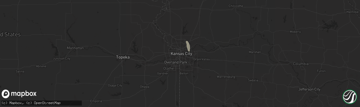 Hail map in Kansas City, MO on September 24, 2024