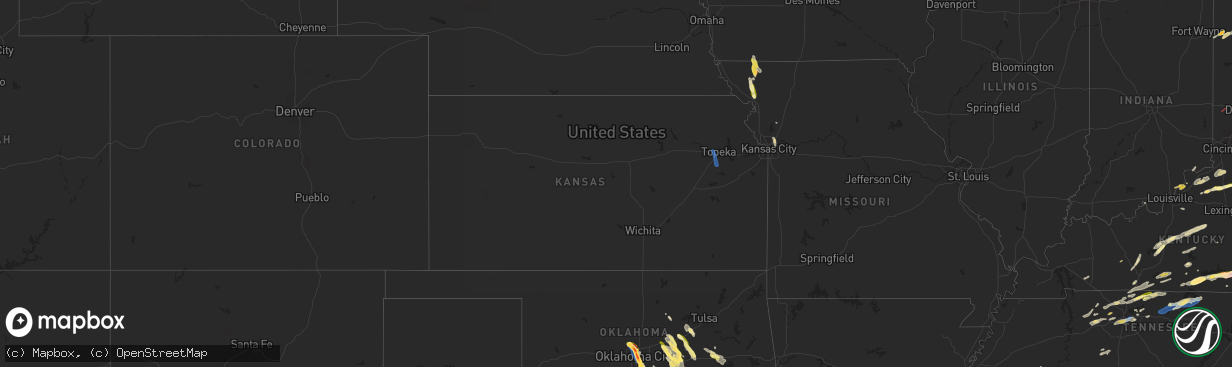 Hail map in Kansas on September 24, 2024