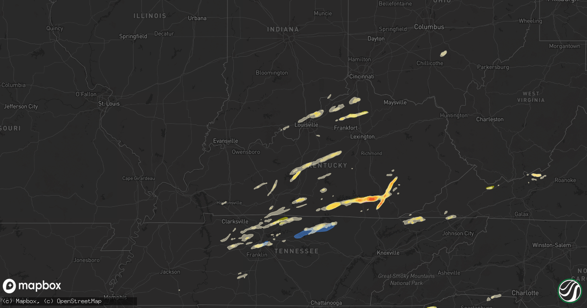 Hail map in Kentucky on September 24, 2024