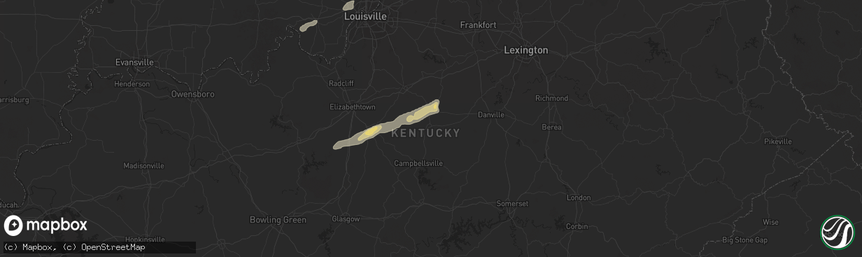 Hail map in Lebanon, KY on September 24, 2024