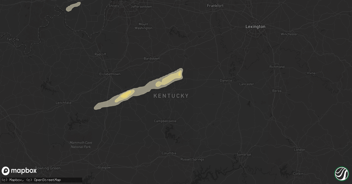 Hail map in Lebanon, KY on September 24, 2024
