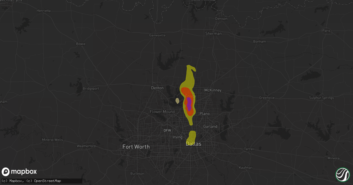 Hail map in Little Elm, TX on September 24, 2024