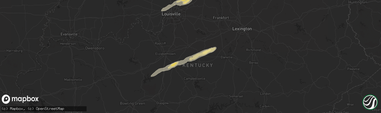 Hail map in Loretto, KY on September 24, 2024