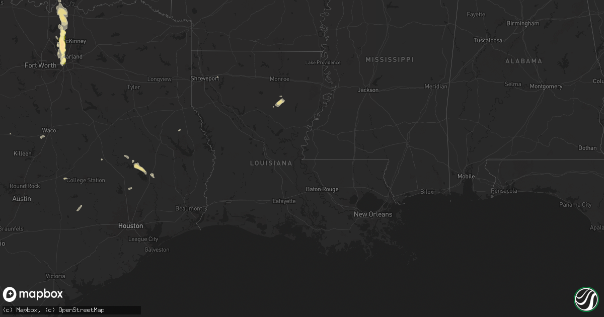 Hail map in Louisiana on September 24, 2024