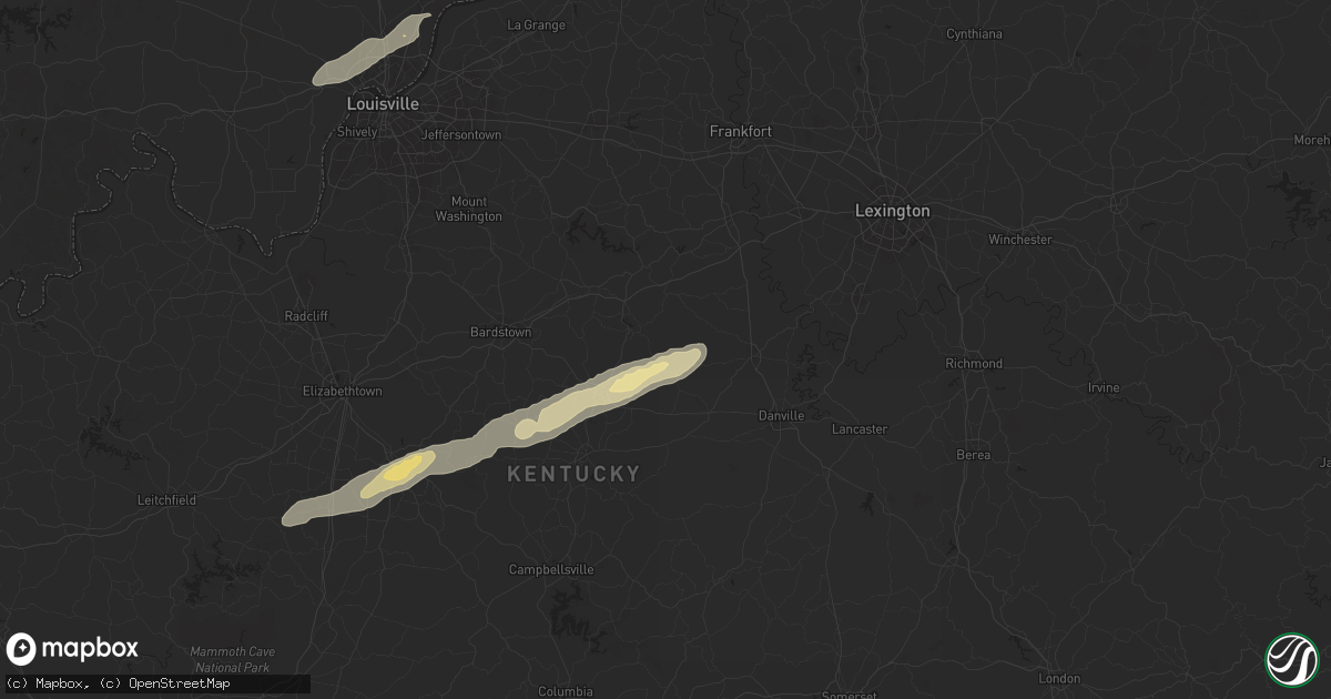 Hail map in Mackville, KY on September 24, 2024