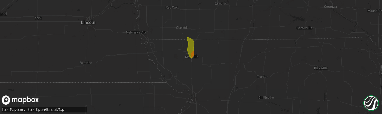 Hail map in Maryville, MO on September 24, 2024