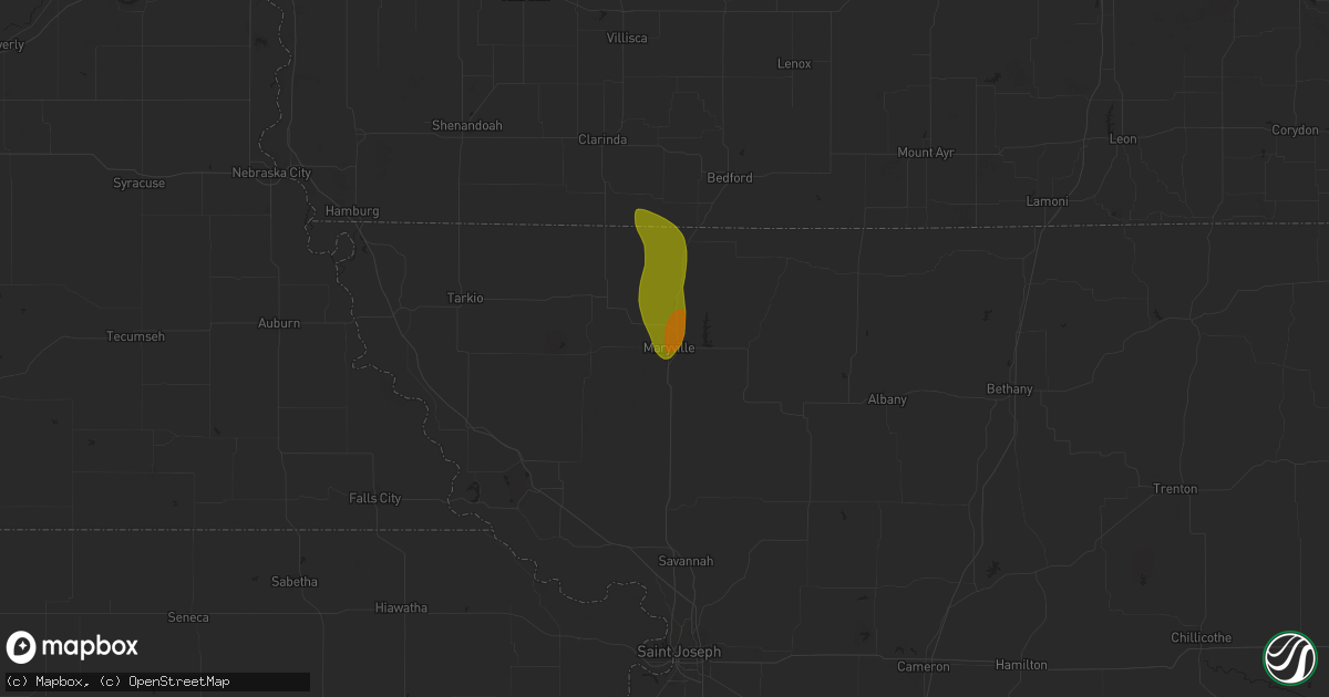 Hail map in Maryville, MO on September 24, 2024