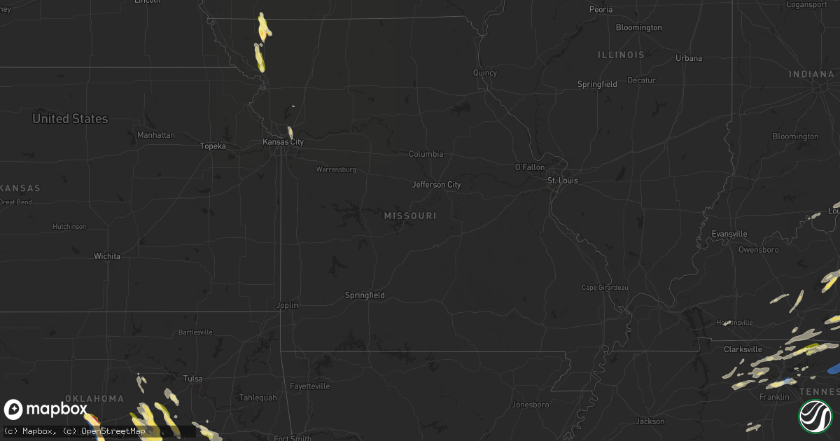 Hail map in Missouri on September 24, 2024