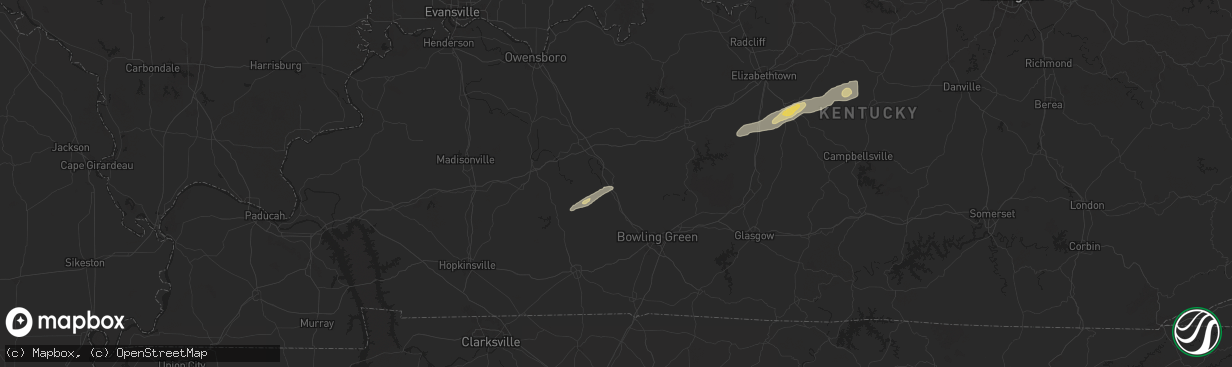 Hail map in Morgantown, KY on September 24, 2024