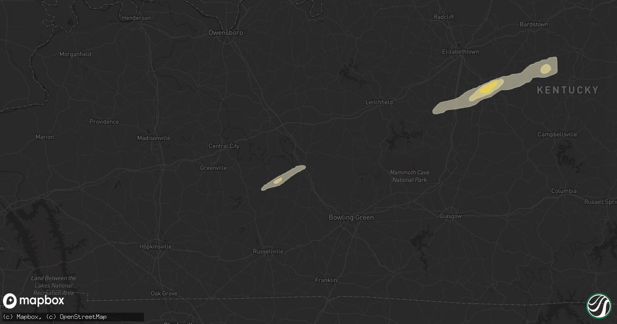 Hail map in Morgantown, KY on September 24, 2024