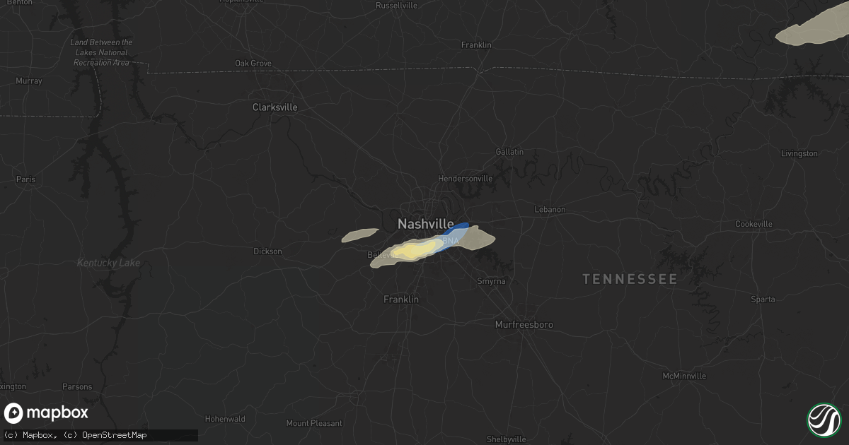 Hail map in Nashville, TN on September 24, 2024