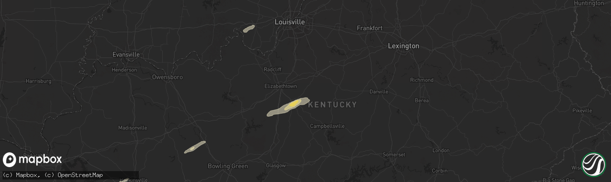 Hail map in New Haven, KY on September 24, 2024