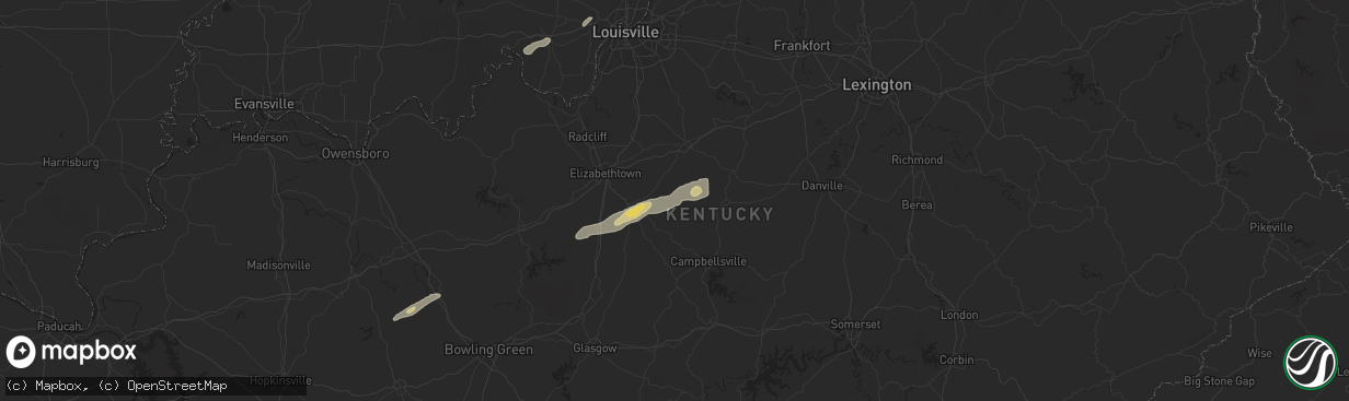 Hail map in New Hope, KY on September 24, 2024