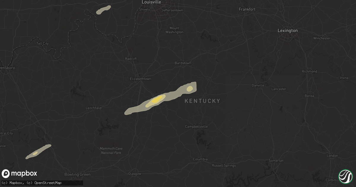 Hail map in New Hope, KY on September 24, 2024