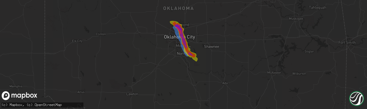 Hail map in Norman, OK on September 24, 2024