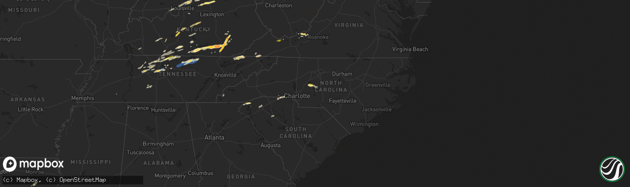 Hail map in North Carolina on September 24, 2024