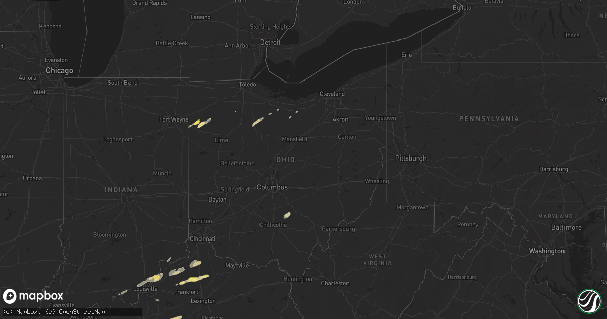 Hail map in Ohio on September 24, 2024