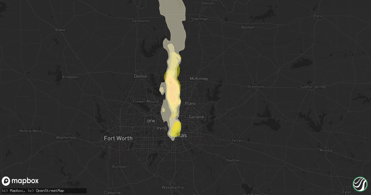 Hail map in Plano, TX on September 24, 2024
