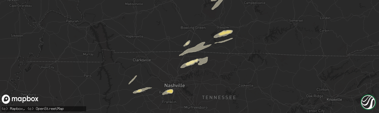 Hail map in Portland, TN on September 24, 2024