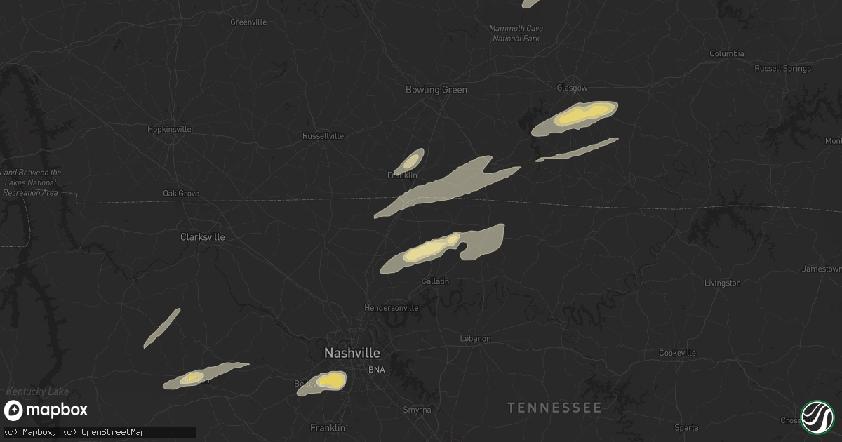 Hail map in Portland, TN on September 24, 2024