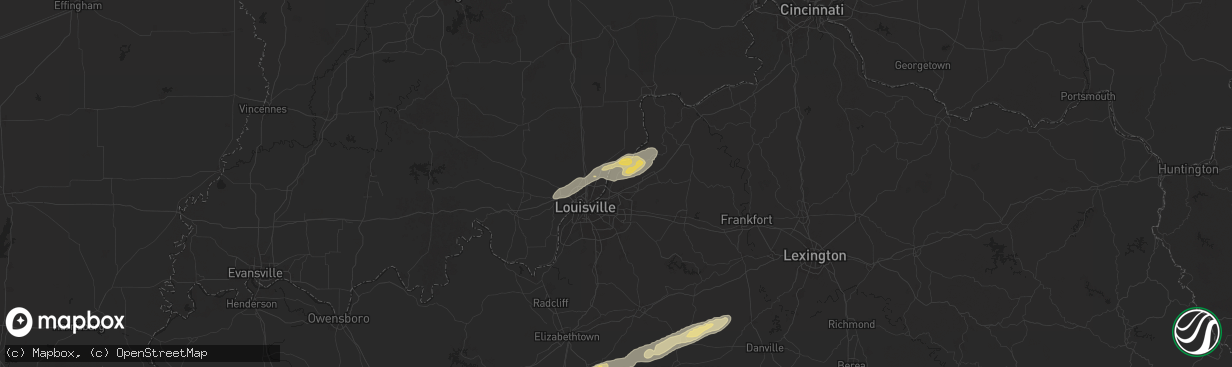 Hail map in Prospect, KY on September 24, 2024