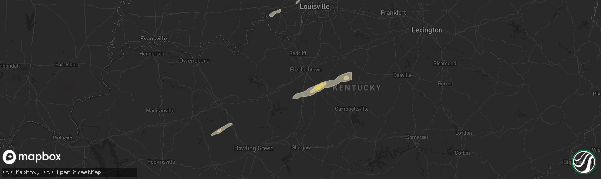 Hail map in Sonora, KY on September 24, 2024