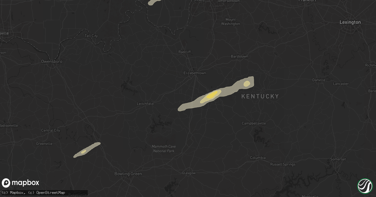 Hail map in Sonora, KY on September 24, 2024