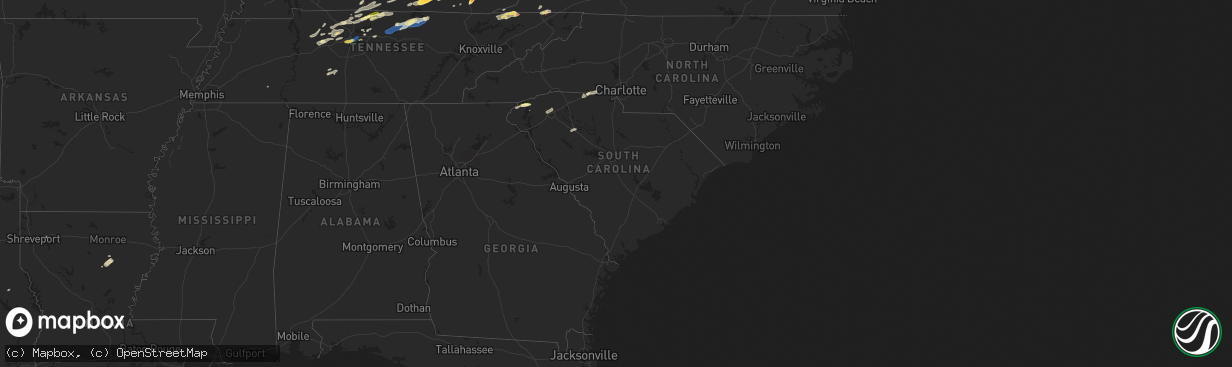 Hail map in South Carolina on September 24, 2024