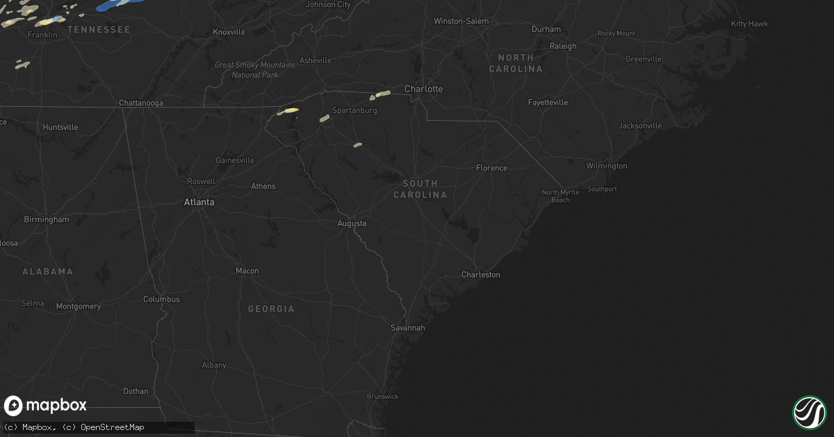 Hail map in South Carolina on September 24, 2024