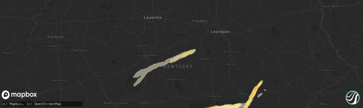 Hail map in Springfield, KY on September 24, 2024