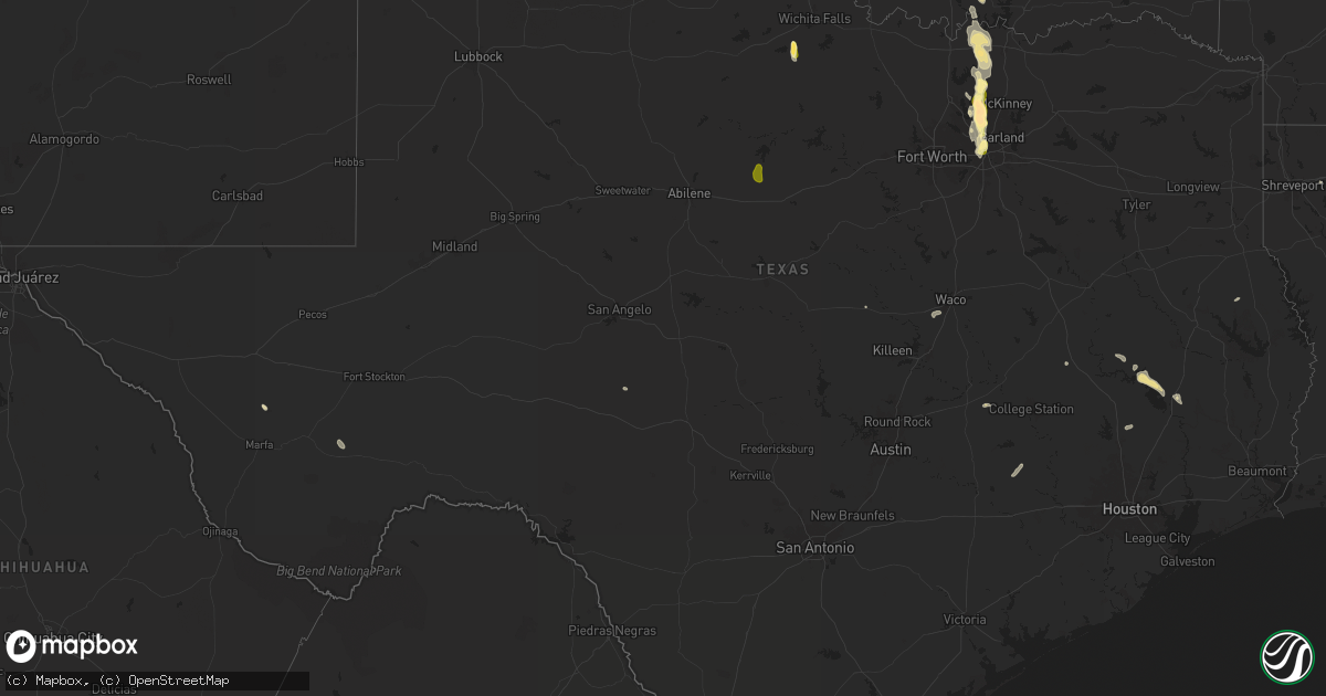 Hail map in Texas on September 24, 2024