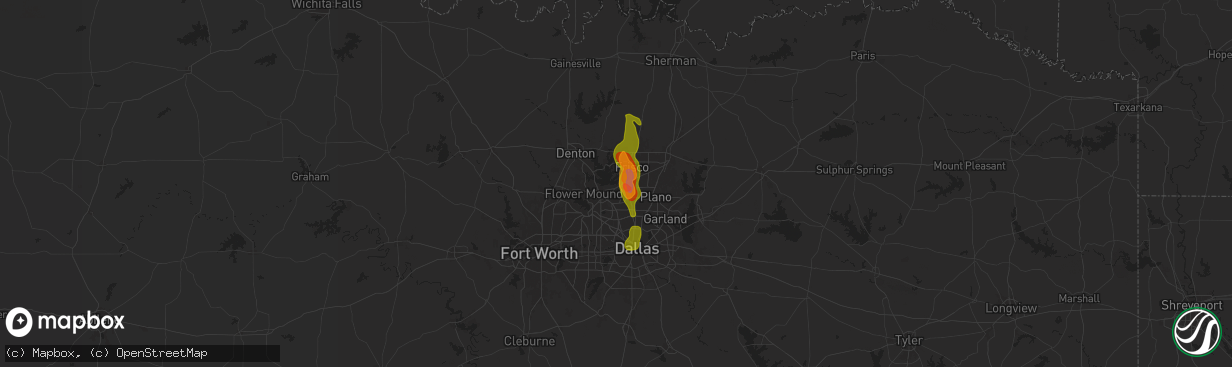 Hail map in The Colony, TX on September 24, 2024