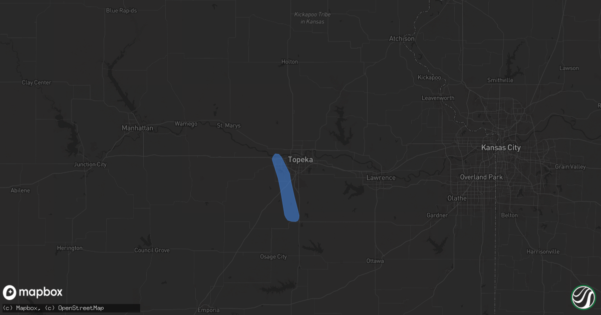 Hail map in Topeka, KS on September 24, 2024