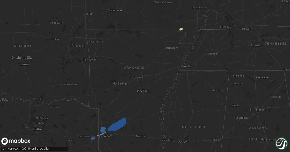 Hail map in Arkansas on September 24, 2025