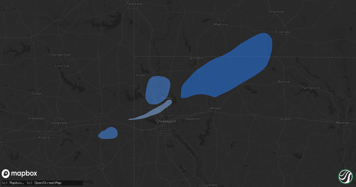 Hail map in Benton, LA on September 24, 2025