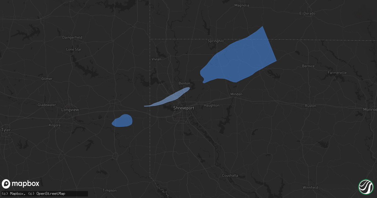 Hail map in Bossier City, LA on September 24, 2025